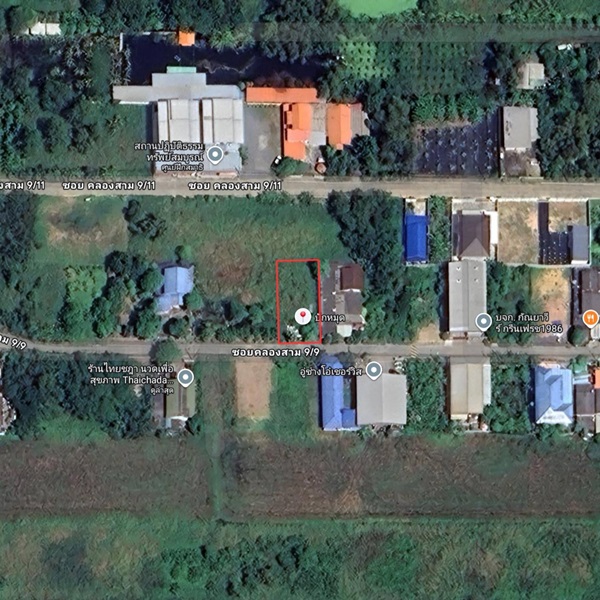 ขายที่ดินซอยคลองสาม 9/9 พื้นที่ 104 ตร.ว. สี่เหลี่ยมผืนผ้าสวย บรรยากาศ เงียบสงบ เป็นส่วนตัว โทร 0925519322